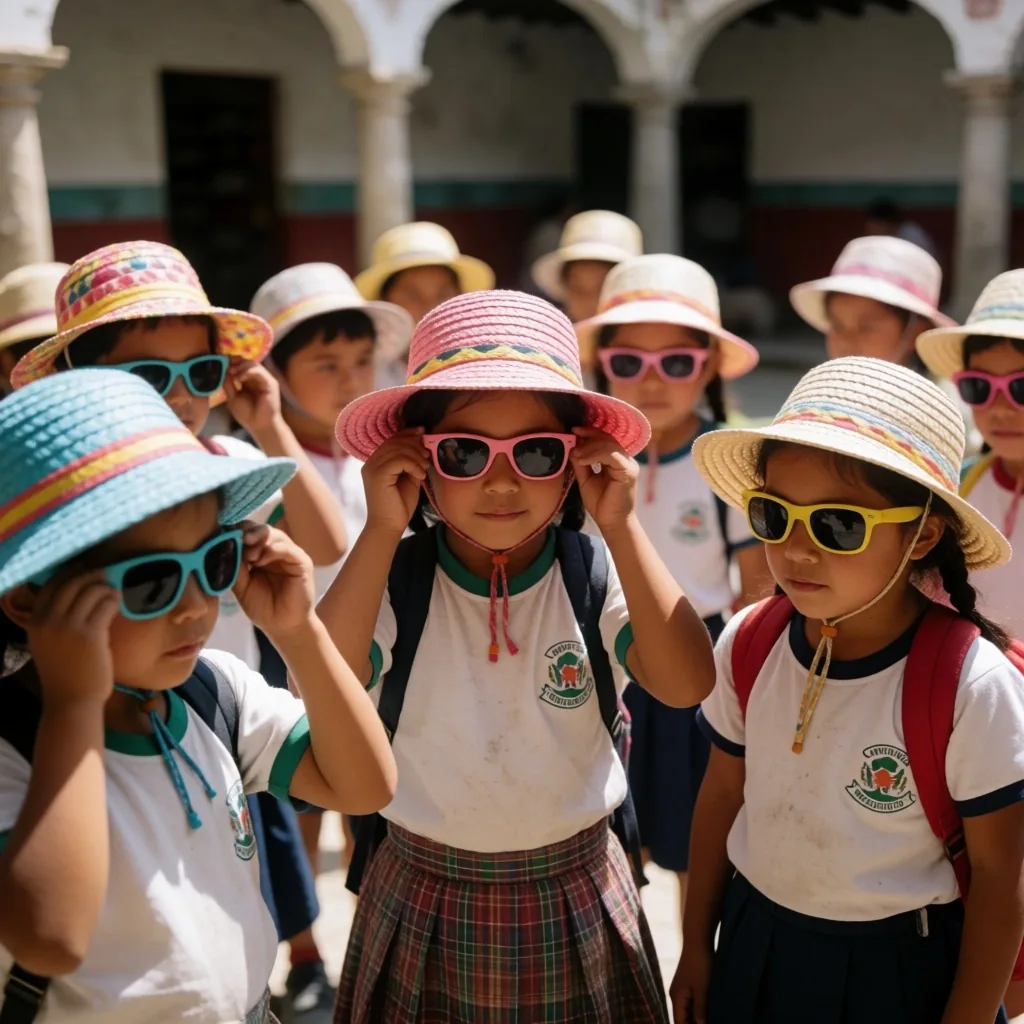 Actividad al aire libre sobre protección solar para los ojos