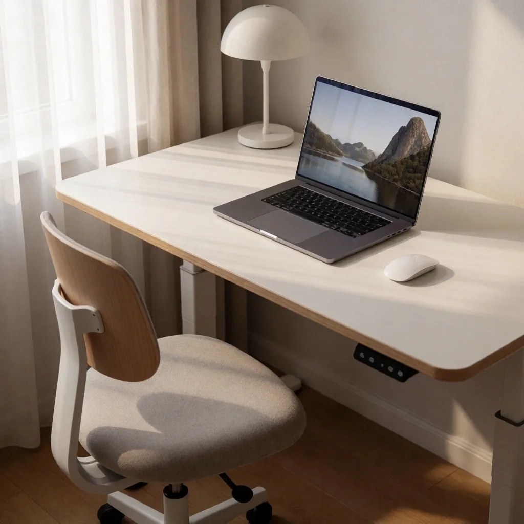 Rincón de estudio en casa adaptado con normas de higiene visual