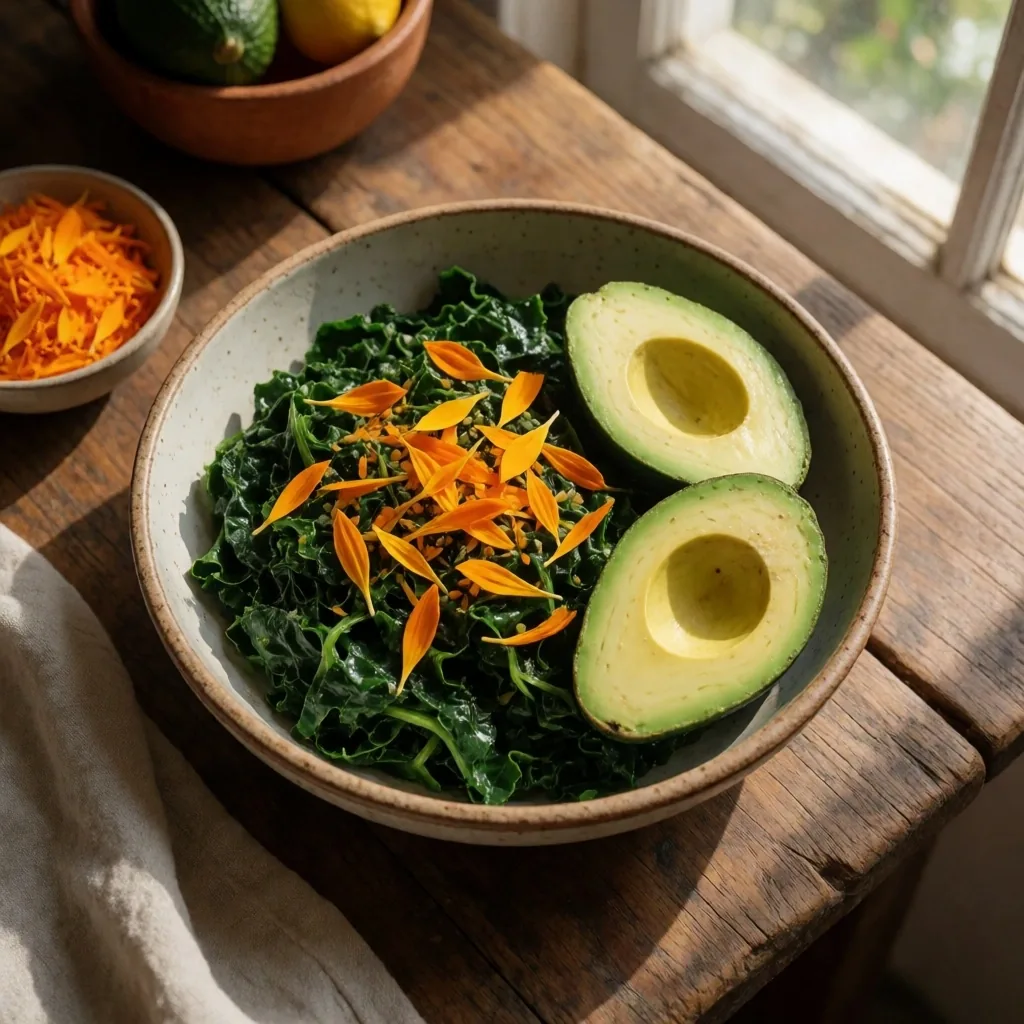 Alimentos ricos en vitamina A sobre superficie oscura